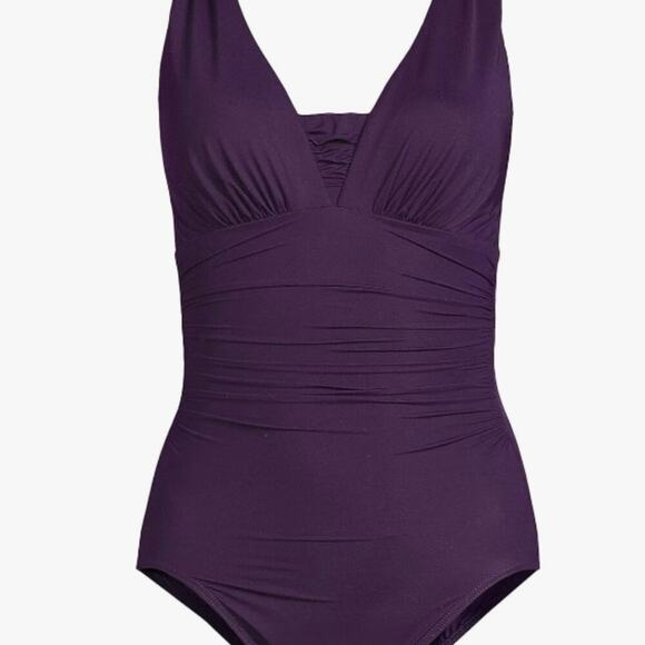 *Lands End Womens SlenderSuit Grecian Tummy Control Swimsuit - SMALL - Picture 3 of 4